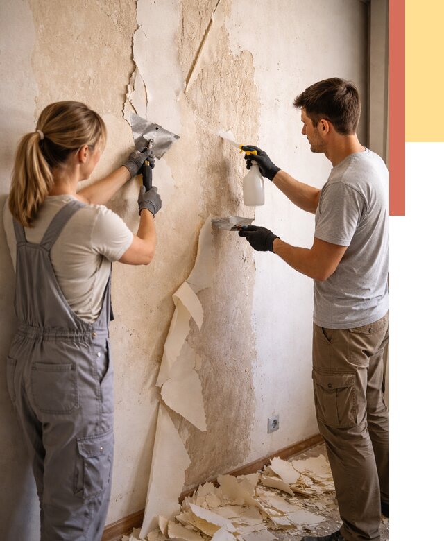 Снятие старых обоев в Горно-Алтайске от 5443 руб. под ключ недорого | ОТДЕЛОЧНИК-Грн