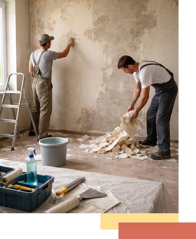 Снятие старых обоев в Горно-Алтайске быстро и качественно