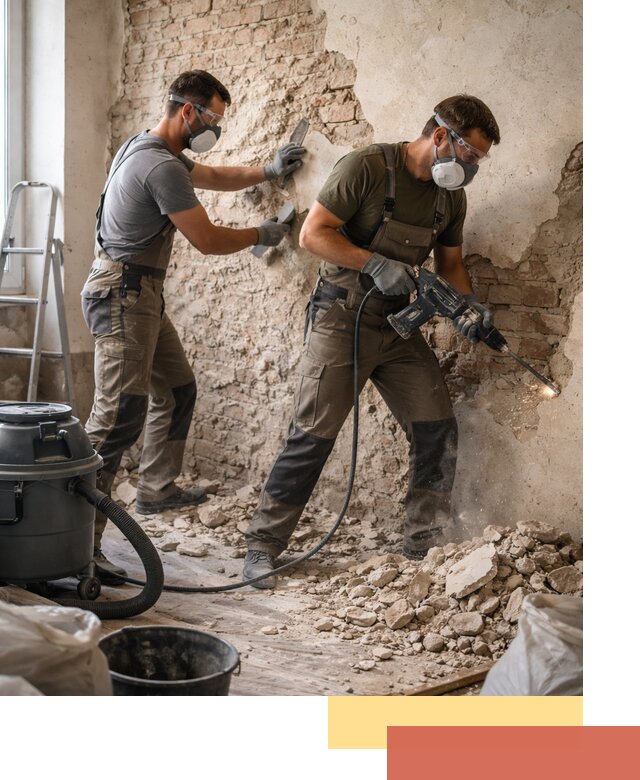 Демонтаж штукатурки со стен в Горно-Алтайске быстро и аккуратно