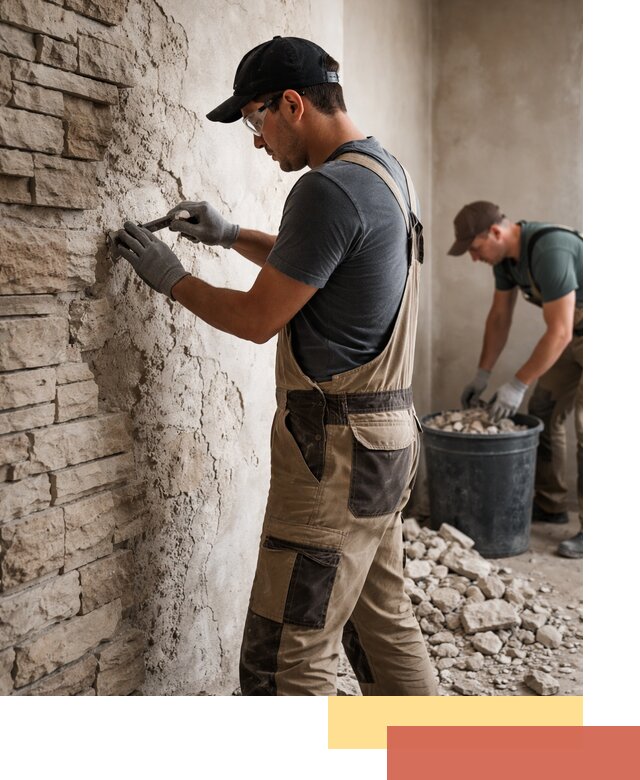 Демонтаж декоративного камня в Горно-Алтайске профессионально и безопасно