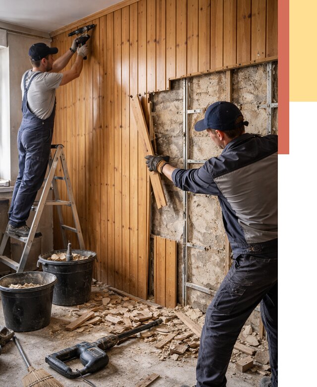 Демонтаж вагонки со стен в Горно-Алтайске от 1503 руб. — снятие, удаление, срочно | ОТДЕЛОЧНИК-Грн