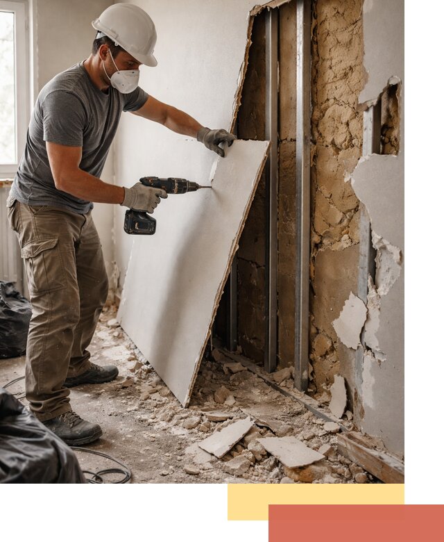 Демонтаж гипсокартона со стен в Горно-Алтайске качественно и быстро