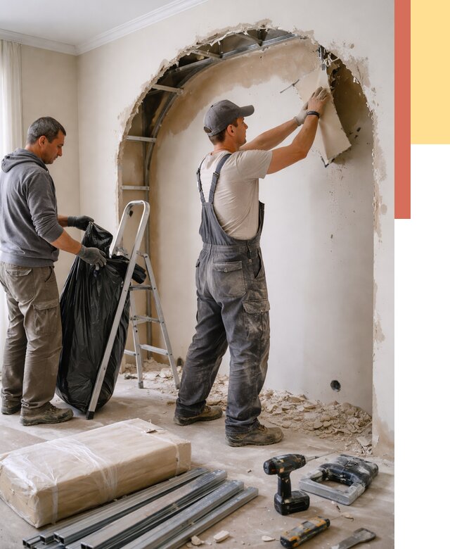 Демонтаж арки из гипсокартона в Горно-Алтайске от 3629 руб. — услуги под ключ | ОТДЕЛОЧНИК-Грн