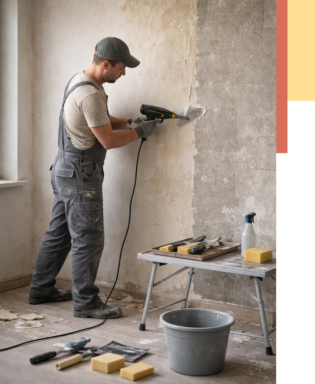 Очистка стен от клея в Горно-Алтайске от 1918 руб. — снятие и удаление клея со стен | ОТДЕЛОЧНИК-Грн