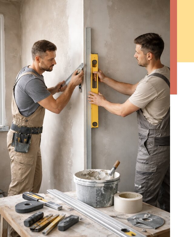 Выведение углов стен в Горно-Алтайске от 1918 руб. быстро и недорого | ОТДЕЛОЧНИК-Грн