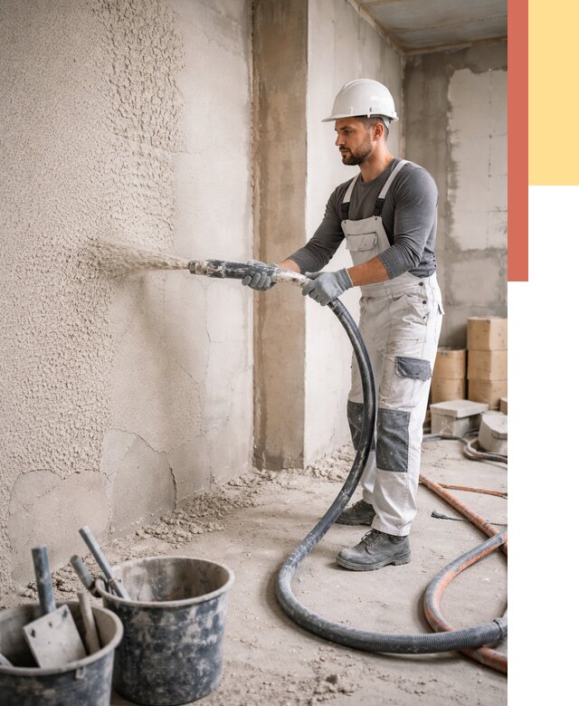 Машинная штукатурка стен в Горно-Алтайске под ключ от 6739 руб./м2 | ОТДЕЛОЧНИК-Грн