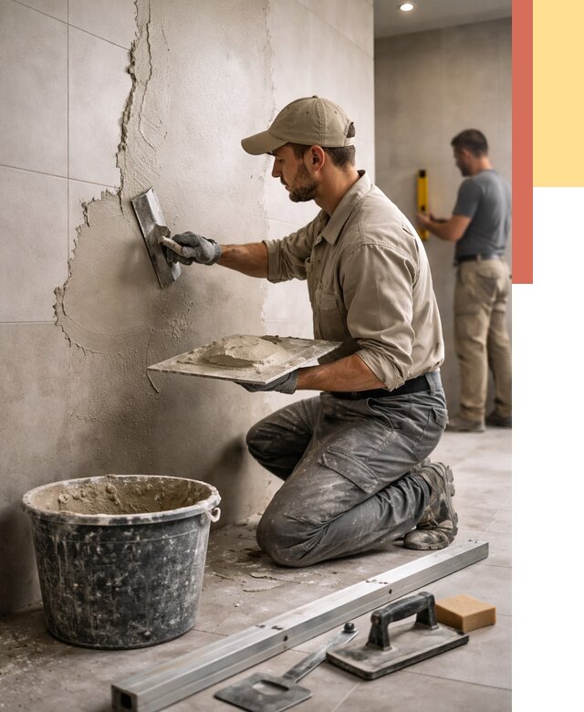 Штукатурка стен в ванной в Горно-Алтайске от 4666 руб./м² — выравнивание под ключ | ОТДЕЛОЧНИК-Грн