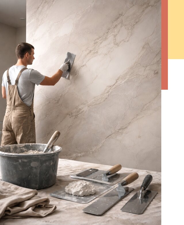 Декоративная штукатурка под мрамор в Горно-Алтайске от 2903 руб./м² — быстро и недорого | ОТДЕЛОЧНИК-Грн