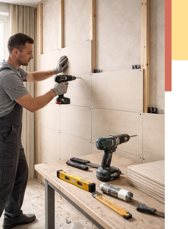 Монтаж МДФ панелей на стены в Горно-Алтайске от 1296 руб. под ключ | ОТДЕЛОЧНИК-Грн