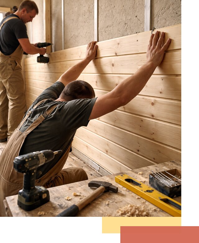 Монтаж деревянной вагонки на стены в Горно-Алтайске быстро и качественно