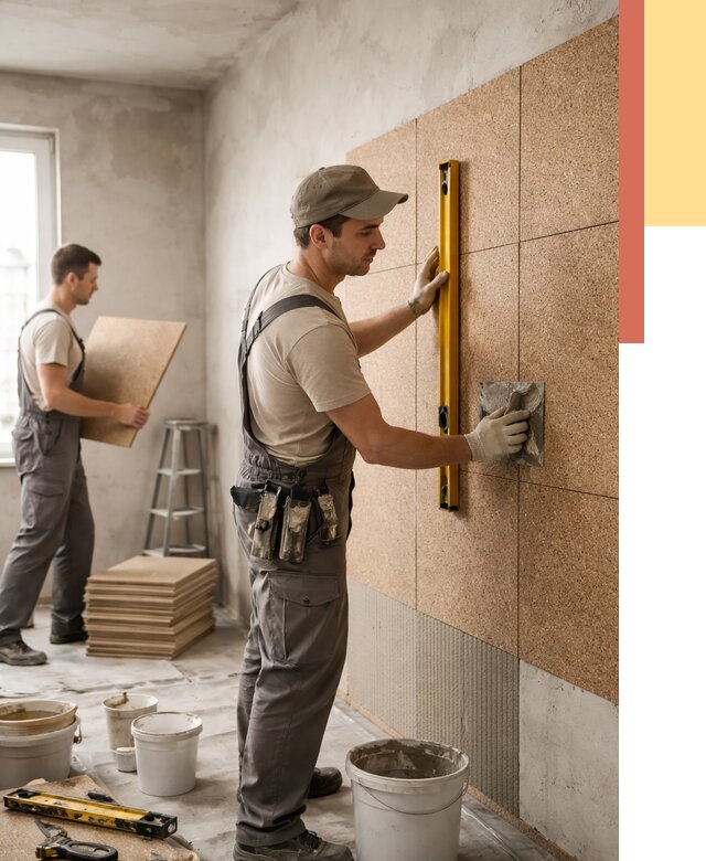 Монтаж пробковых панелей на стены в Горно-Алтайске от 3629 руб. — ОТДЕЛОЧНИК-Грн