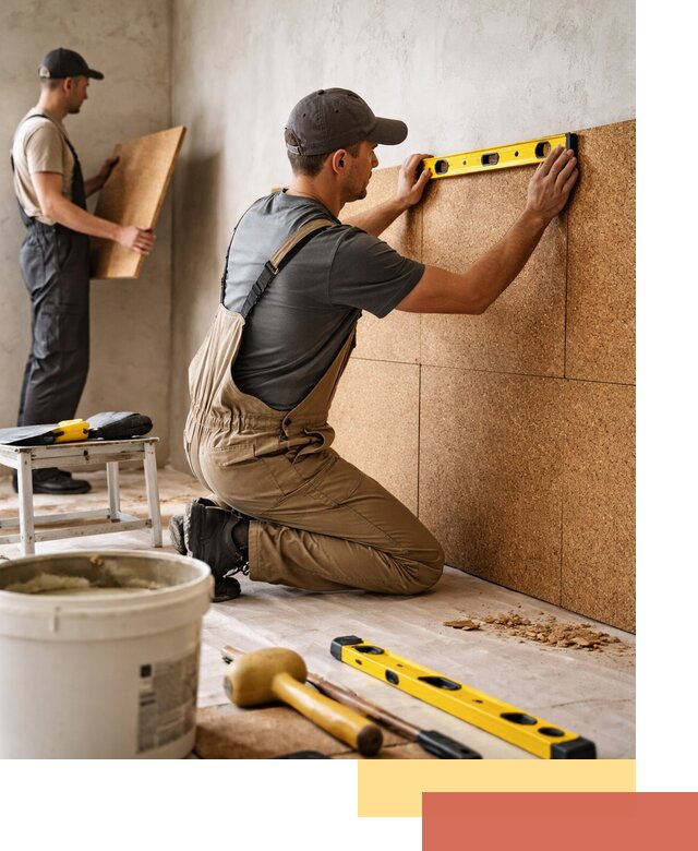 Монтаж пробковых панелей на стены в Горно-Алтайске быстро и качественно