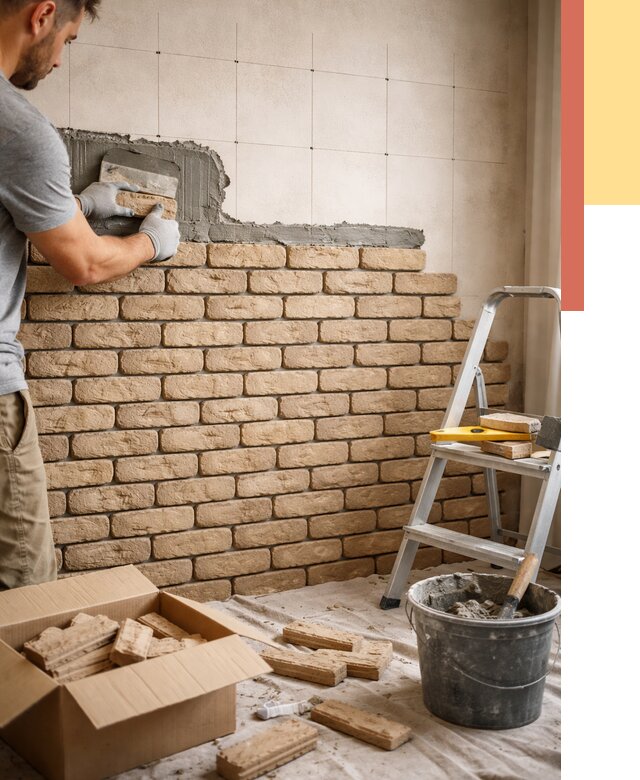 Монтаж декоративного кирпича в Горно-Алтайске от 3318 руб./м² — быстро и недорого | ОТДЕЛОЧНИК-Грн