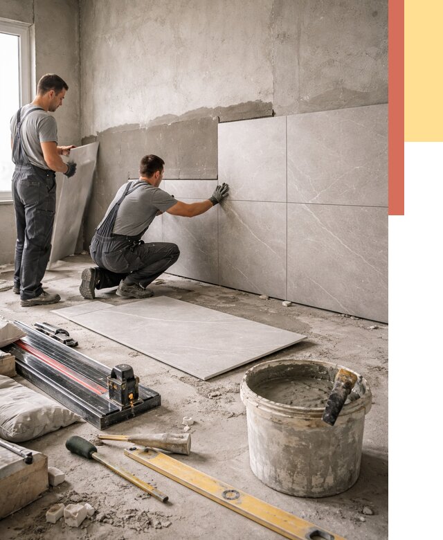 Облицовка стен керамогранитом в Горно-Алтайске от 4355 руб./м² — услуги под ключ | ОТДЕЛОЧНИК-Грн