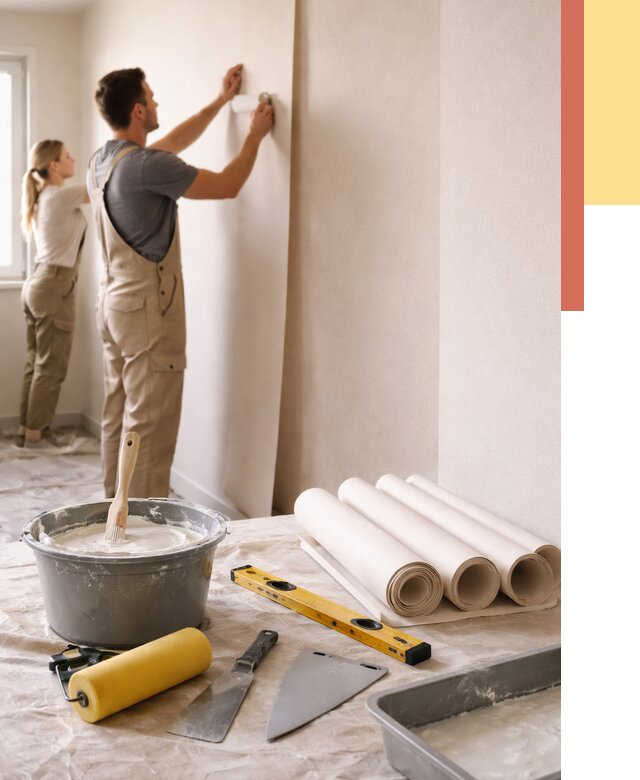 Поклейка бумажных обоев в Горно-Алтайске от 5702 руб./м2 — быстро и недорого | ОТДЕЛОЧНИК-Грн