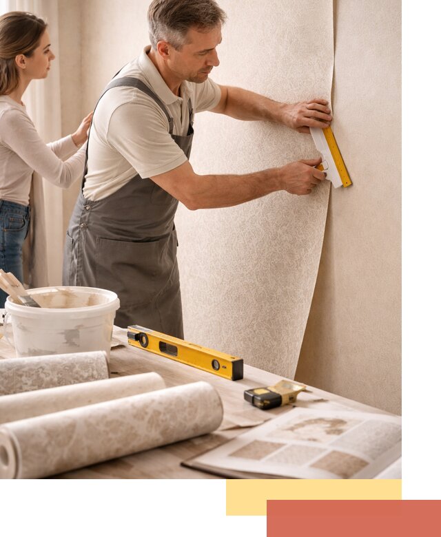 Поклейка обоев с подбором рисунка в Горно-Алтайске