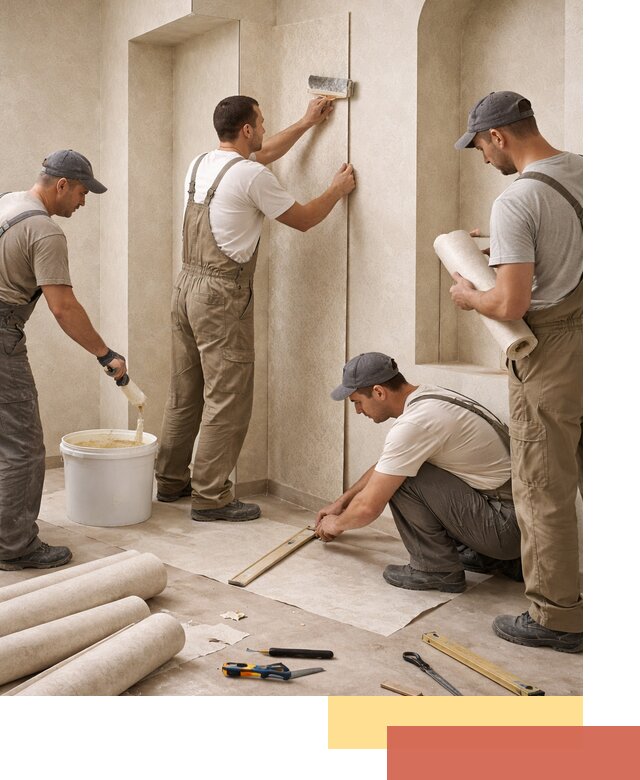 Поклейка обоев на сложные стены и неровные поверхности в Горно-Алтайске