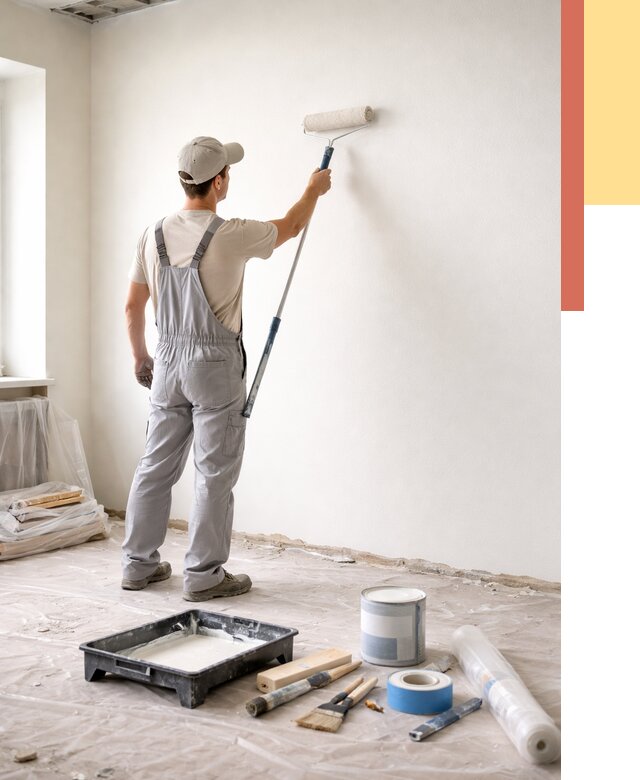 Покраска стен водоэмульсионной краской в Горно-Алтайске от 467 руб. за м² | ОТДЕЛОЧНИК-Грн