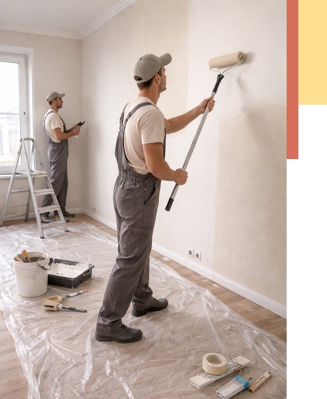 Покраска стен акриловой краской в Горно-Алтайске от 3629 руб./м² — быстро и недорого | ОТДЕЛОЧНИК-Грн