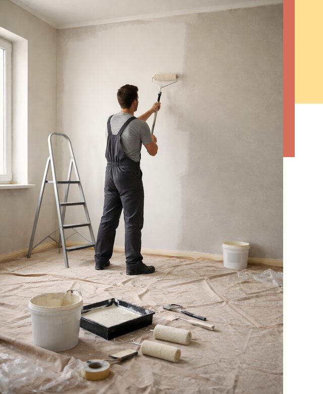 Покраска стен моющейся краской в Горно-Алтайске от 363 руб./м² — быстро и недорого | ОТДЕЛОЧНИК-Грн