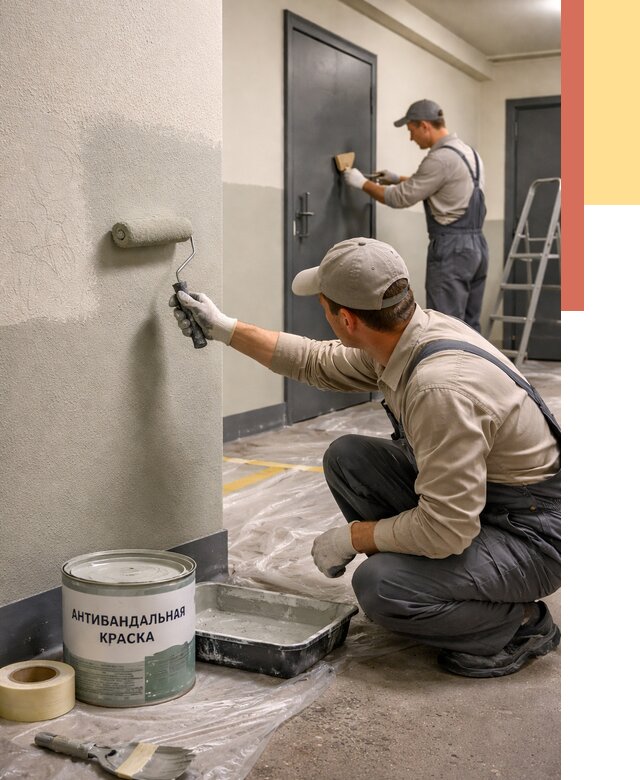 Покраска стен антивандальной краской в Горно-Алтайске от 4666 руб./м² под ключ | ОТДЕЛОЧНИК-Грн