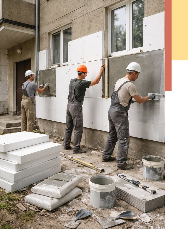 Утепление стен пенопластом в Горно-Алтайске от 1814 руб. — недорого и под ключ | ОТДЕЛОЧНИК-Грн