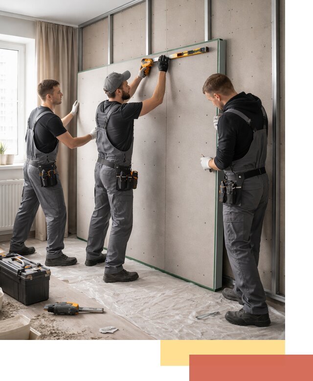 Шумоизоляция стен панелями ЗИПС в Горно-Алтайске для жилых и коммерческих помещений