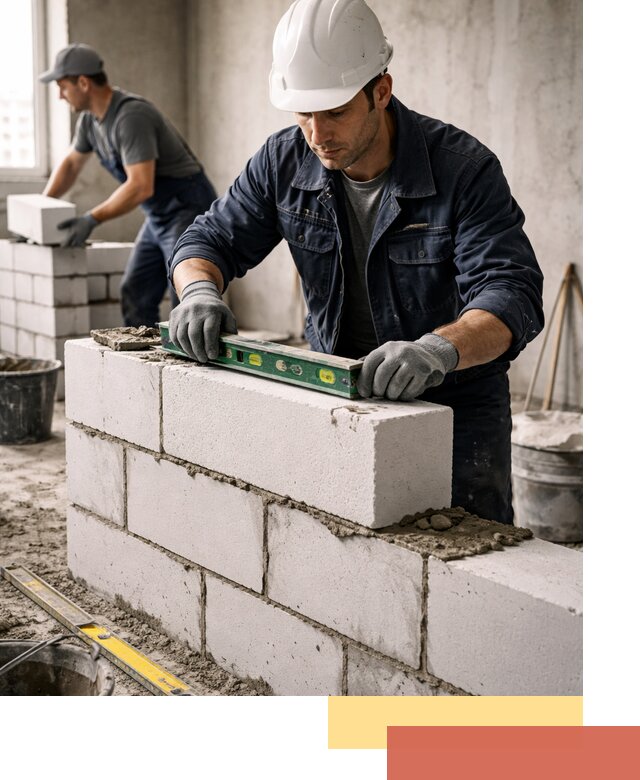 Кладка перегородок из пеноблока под ключ в Горно-Алтайске