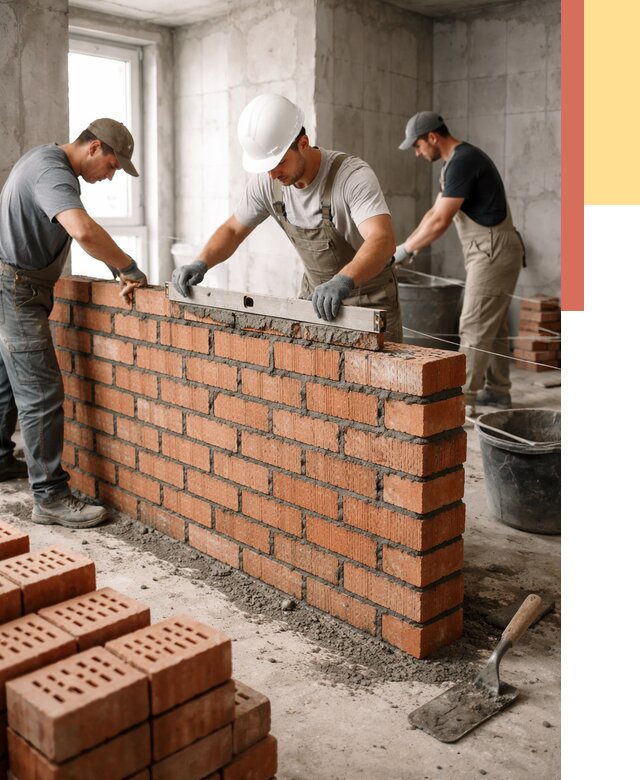 Кладка перегородок из кирпича в Горно-Алтайске от 3629 руб. за м² | ОТДЕЛОЧНИК-Грн