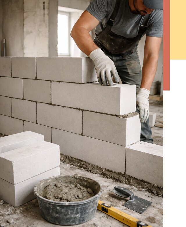 Кладка перегородок из силикатного блока в Горно-Алтайске от 4147 руб. под ключ | ОТДЕЛОЧНИК-Грн