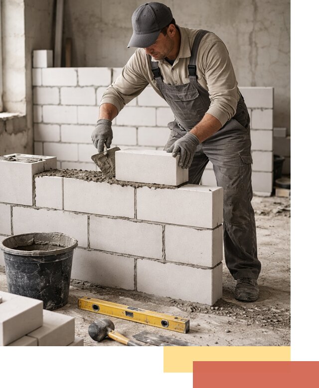 Кладка перегородок из силикатного блока в Горно-Алтайске