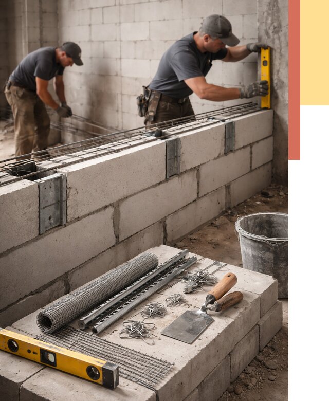 Армирование кладки перегородок в Горно-Алтайске от 778 руб. под ключ | ОТДЕЛОЧНИК-Грн