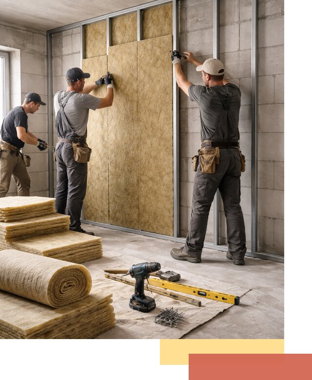 Шумоизоляция перегородок из блоков в Горно-Алтайске — монтаж и защита шумоизоляцией