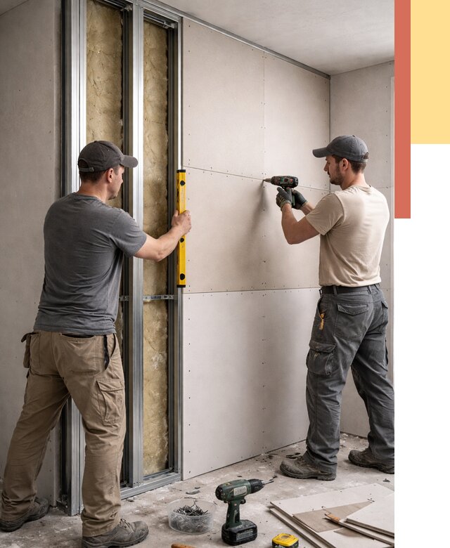 Монтаж двухслойной перегородки из гипсокартона в Горно-Алтайске от 1503 руб. | ОТДЕЛОЧНИК-Грн