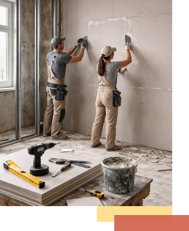 Монтаж двухслойной перегородки из гипсокартона в Горно-Алтайске