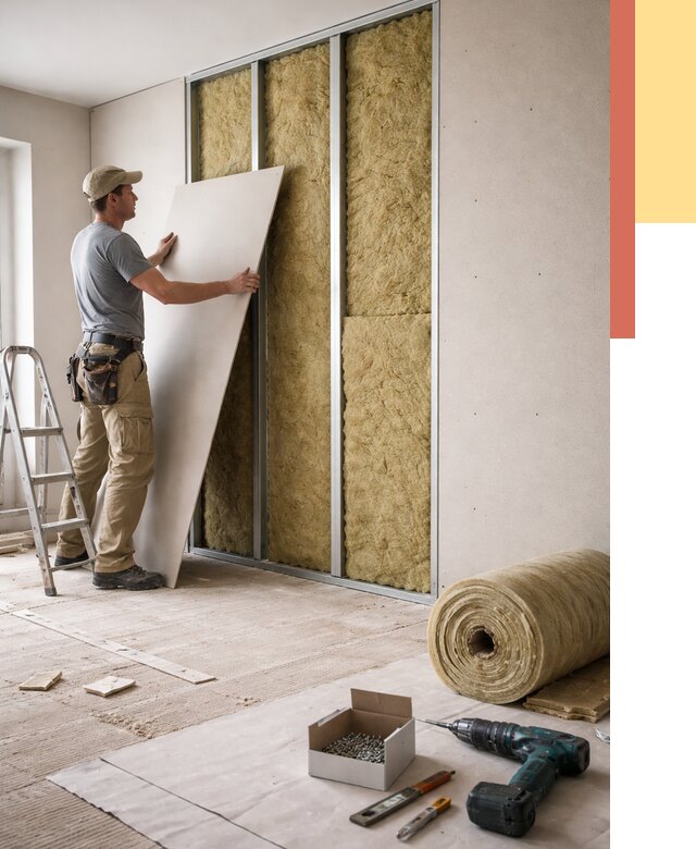 Перегородка из гипсокартона с шумоизоляцией в Горно-Алтайске от 3235 руб. | ОТДЕЛОЧНИК-Грн