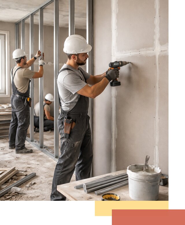 Перегородки из огнестойкого гипсокартона в Горно-Алтайске под ключ