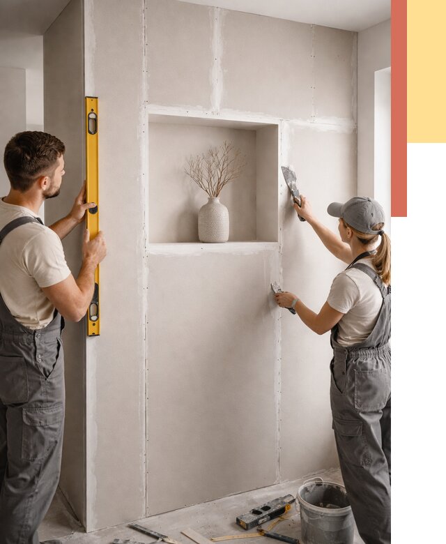 Перегородка из гипсокартона с нишей в Горно-Алтайске от 3370 руб. под ключ | ОТДЕЛОЧНИК-Грн