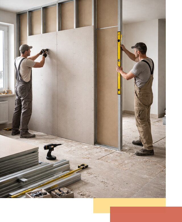 Зонирующая перегородка из гипсокартона под ключ в Горно-Алтайске