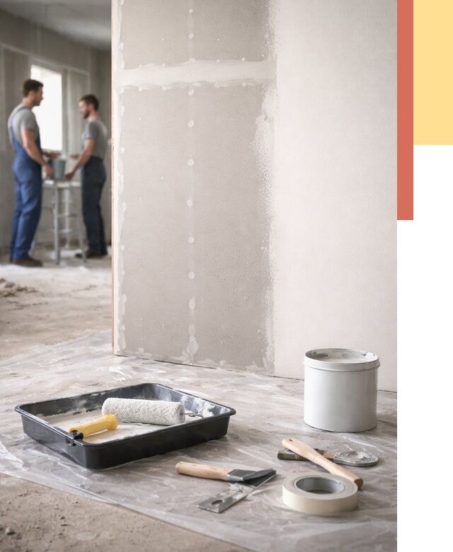 Покраска перегородок из гипсокартона в Горно-Алтайске от 4666 руб. под ключ | ОТДЕЛОЧНИК-Грн