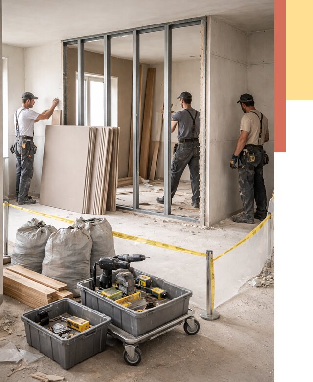 Перенос гипсокартонной перегородки в Горно-Алтайске под ключ от 4666 руб. | Демонтаж и монтаж – ОТДЕЛОЧНИК-Грн