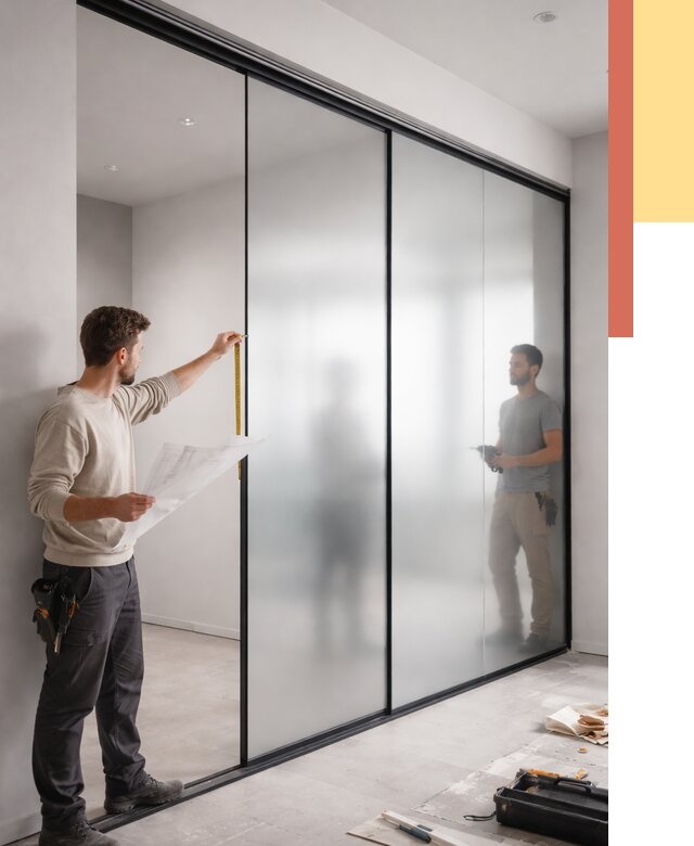 Матовые стеклянные перегородки в Горно-Алтайске от 8813 руб. — монтаж и установка | ОТДЕЛОЧНИК-Грн