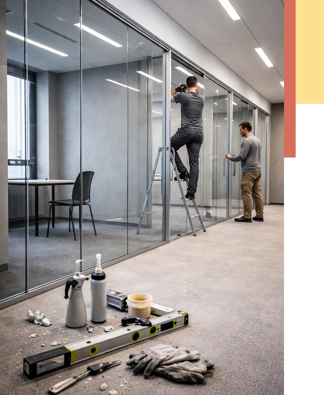 Стеклянные офисные перегородки в Горно-Алтайске от 8813 руб. — монтаж и установка | ОТДЕЛОЧНИК-Грн