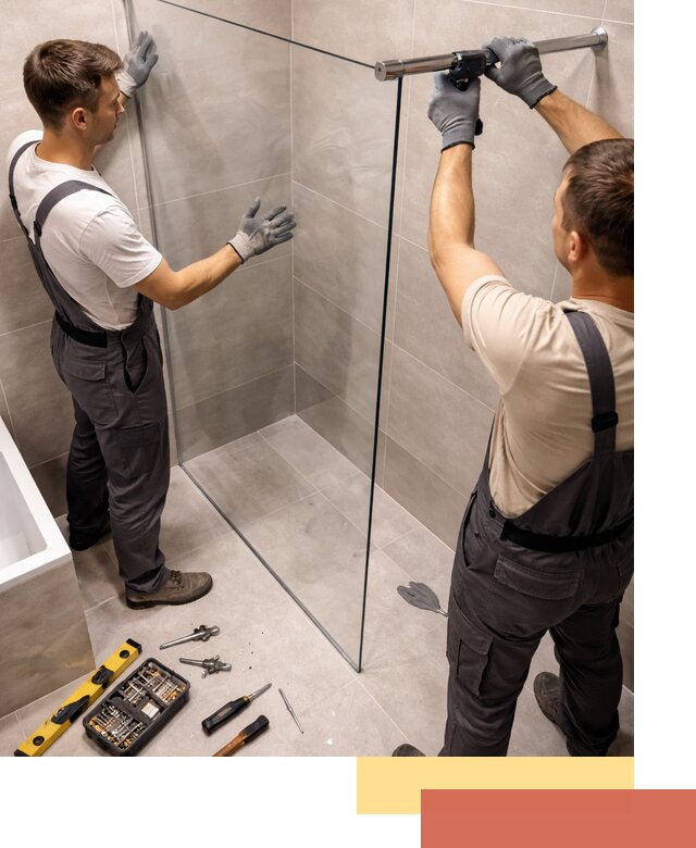 Стеклянные перегородки для душа в Горно-Алтайске — изготовление и монтаж