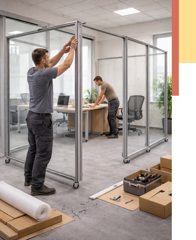 Мобильные офисные перегородки в Горно-Алтайске от 12960 руб. — установка под ключ | ОТДЕЛОЧНИК-Грн