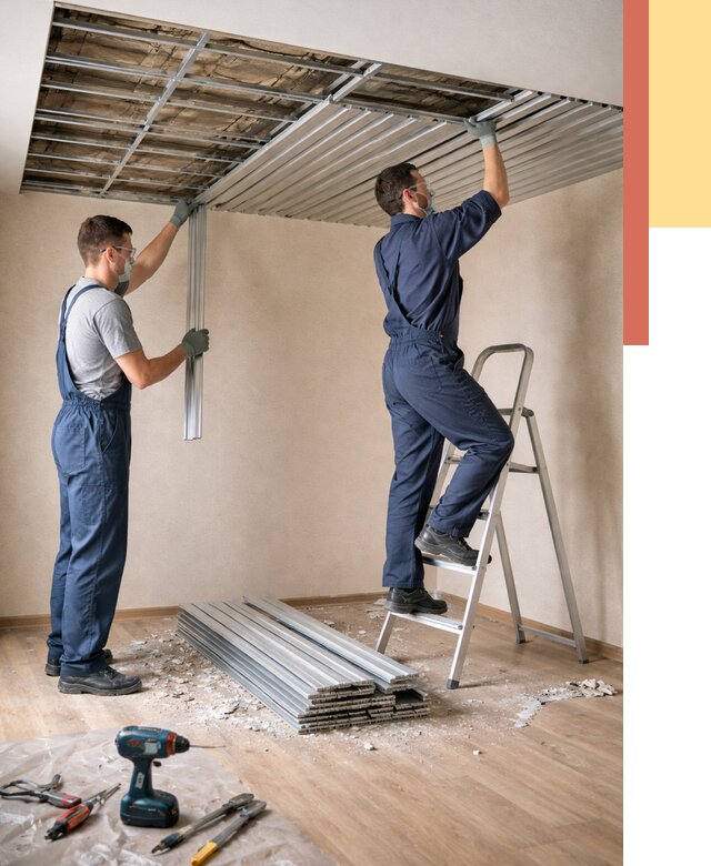 Демонтаж реечного потолка в Горно-Алтайске от 4666 руб. быстро и недорого | ОТДЕЛОЧНИК-Грн