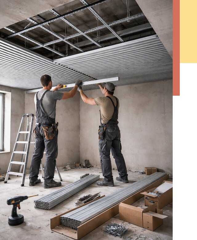 Монтаж реечного потолка в Горно-Алтайске от 4666 руб. под ключ | ОТДЕЛОЧНИК-Грн