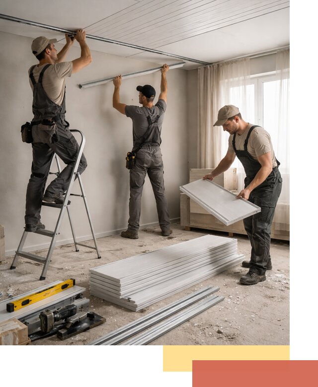 Монтаж потолка из ПВХ панелей в Горно-Алтайске оперативно и качественно