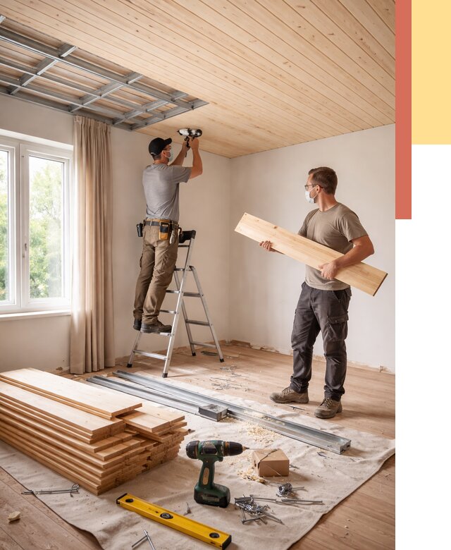 Монтаж потолка из вагонки в Горно-Алтайске от 6739 руб. | Быстро и недорого — ОТДЕЛОЧНИК-Грн