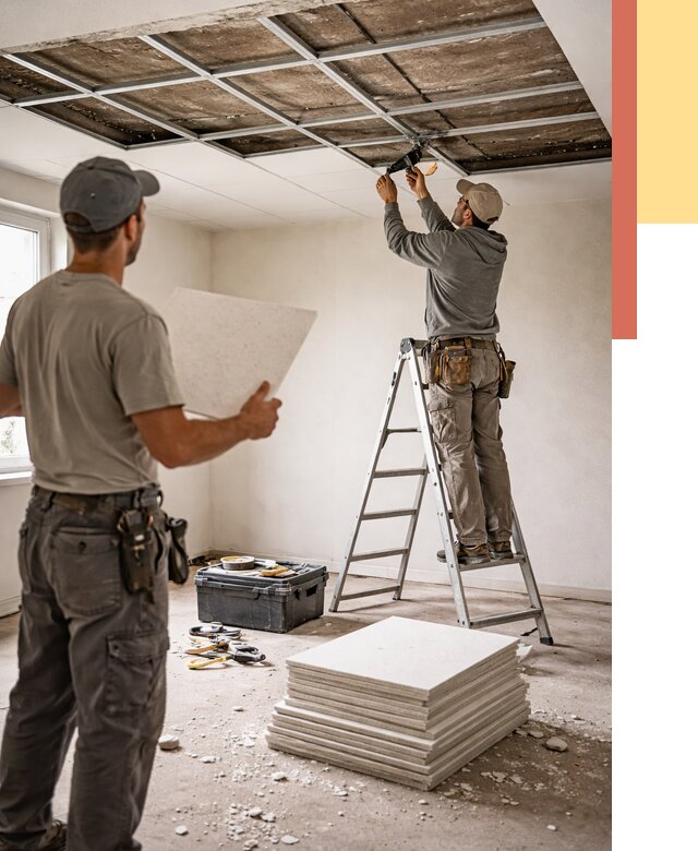 Замена плит подвесного потолка в Горно-Алтайске от 1814 руб. быстро и недорого | ОТДЕЛОЧНИК-Грн